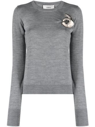 Coperni logo-plaque virgin wool jumper - Grey