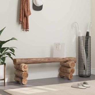 vidaXL vidaXL panchina Naturale 110 x 30 x 34 cm Legno di teak solido