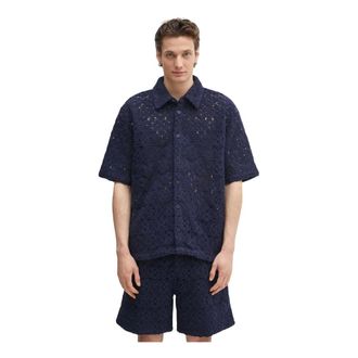 Daily Paper Clothing Lace Shield Ss Shirt - - Shirts - Uomo - Blu - L