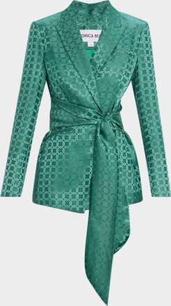 Veronica Beard Issel Printed Tie-Front Jacket