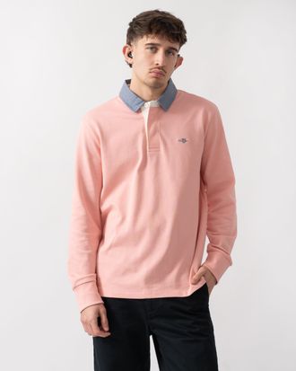 GANT Mens Regular Fit Rugger in Pink Cotton - Size Medium