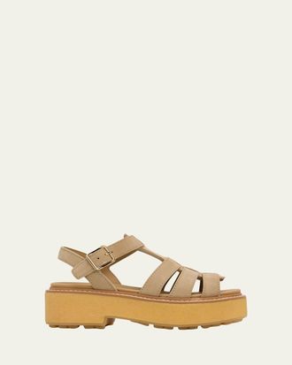 Prada 55mm Stride Suede Platform Fisherman Sandals