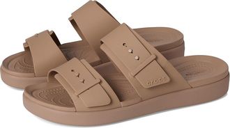 Crocs Brooklyn Buckle Low Low Womens Sandals Latte : 10 M, Synthetic