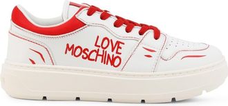 Love Moschino Leather Sneakers with Elevated Platform