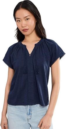 Tommy Bahama Pom Pom Trim Top Womens Clothing Coastline : LG (US 12-14), Cotton/Modal