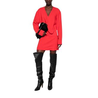 Sportmax Wikkeljurken - Dames - Jurken - Rood - Maat: 2XS