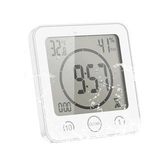 OEM Reloj De Ba&ntilde;o Blanco E Impermeable Con Indicador De Temperatura Y Ventosa