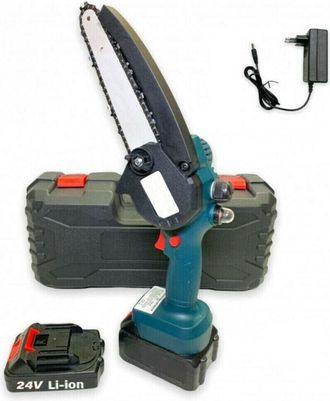 Trade Shop Trade Shop - Mini Elettrosega Doppia Batteria 24v 2ah Motosega Elettrica 6 Art. 7321