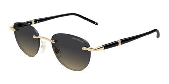 Montblanc MB0412S Asian Fit 007 Mens Sunglasses Gold Size 48