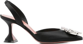 Amina Muaddi Black Slingback Pump
