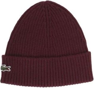 Lacoste Wollen muts met logo op de voorkant - Heren - Hoeden - Rood - ONE Size - Wol - Accessoires
