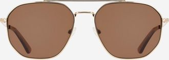 Cole Haan Womens Angular Navigator Sunglasses - Gold