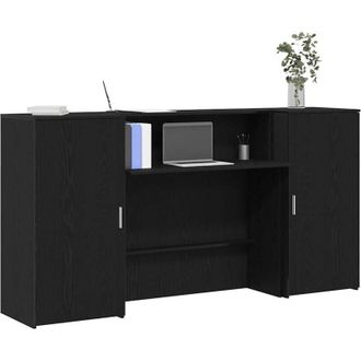vidaXL Banco Reception Rovere Nero 200x50x103,5 cm Legno Multistrato vidaXL