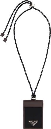 Prada Two Tone Canvas And Leather Card Holder