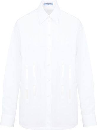 Prada Womens White Poplin Oversize Shirt Cotton - Size EU 38 (Womens)