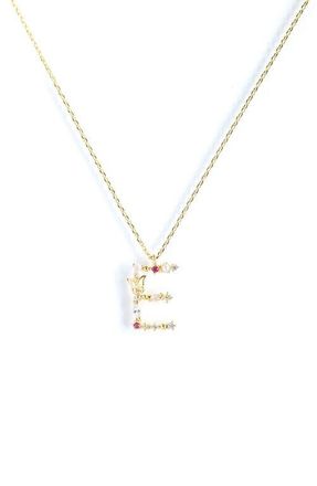 Girls Crew Flutterfly Initial Necklace in Gold at Nordstrom