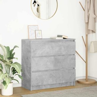 Berkfield Home Sideboard Concrete Grey 80x35x76 cm Engineered Wood | Size: 80 x 35 x 76 cm
