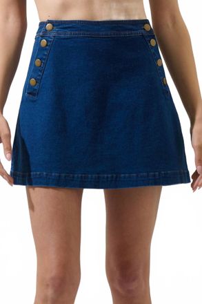 Sugarlips Lavinia Denim Malty Mini Skirt In Mid-Blue