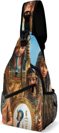 Generic An Egyptian Family Mens Crossbody Chest Sling Bag for Travel Hiking Lightweight Shoulder Bags with Small Side