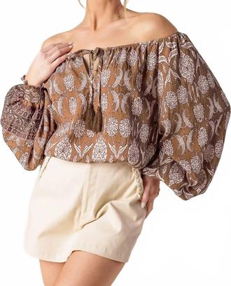 Flying Tomato Boho Blouse In Brown