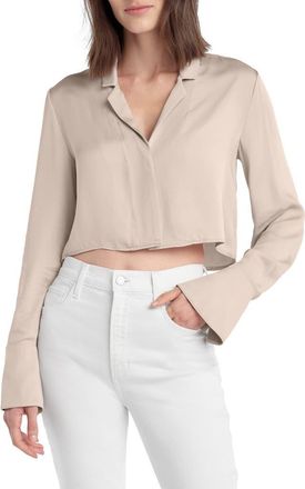 Favorite Daughter The Cropped Lily Print Top in Dusty Pink at Nordstrom, Size X-Large