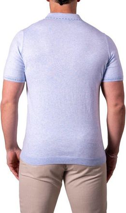 Maceoo Quarter Zip Polo in Blue at Nordstrom, Size 2