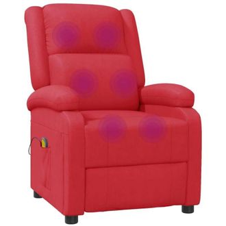 vidaXL Sill&oacute;n De Masaje De Cuero Sint&eacute;tico Rojo Vidaxl