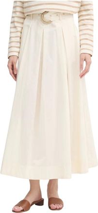 Gaud&igrave; Rokken, Dames, Beige, L, Katoen, Flared Midi Skirt