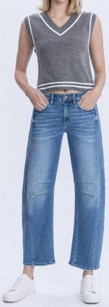 Flying Monkey Maris High Rise Barrel Jean In Blue