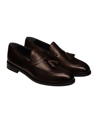 CHARLES TYRWHITT Leather Tassel Loafer in Chocolate at Nordstrom, Size 13