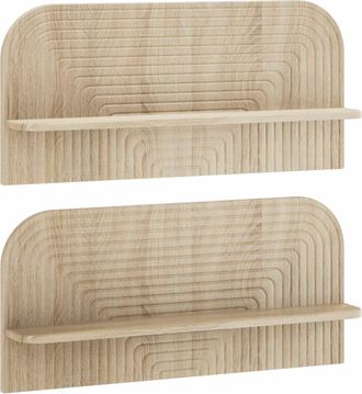 vidaXL Estante De Pared 2 Uds. Roble Sonoma 80.5 X 13.5 X 37.5 Cm Vidaxl