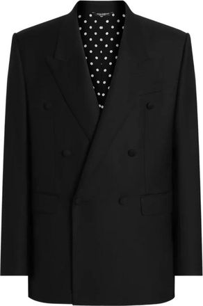 Dolce & Gabbana 1 Button Suit Jacket - Heren - Blazers - Zwart - XL - Leer - Jassen