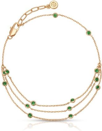 Ettika Fine Details Cubic Zirconia Anklet in Green at Nordstrom