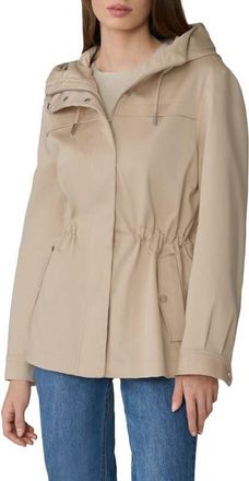 Soia & Kyo Avalynn Water Repellent Hooded Rain Coat in Almond at Nordstrom, Size X-Large