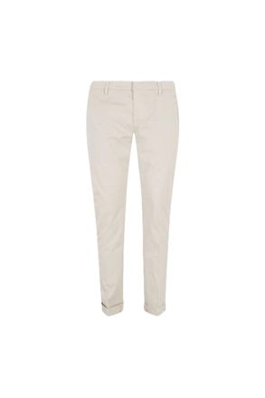 Dondup Cropped Slim-Fit Jeans in Light Beige