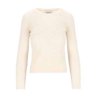 Isabel Marant Obeline Crewneck Sweater - Dames - Truien - Wit - Maat: 2XS Polyamide