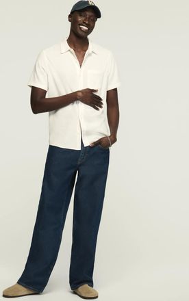 Lucky Brand Mens Textured Button Thru Knit Shirt
