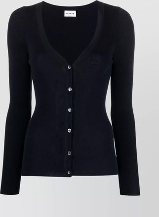 Parosh ribbed knit v-neck cardigan