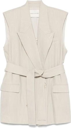 C & M Camilla and Marc Coen Vest - Dames - Gillet - Grijs - 2XS - Leer - Kostuums