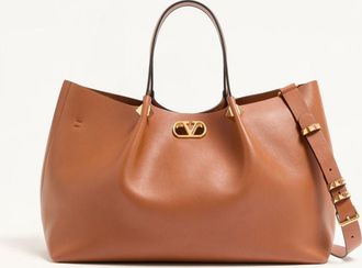 Valentino Garavani Borsa Grande Shopping Morbida Valentino Garavani in Pelle Donna NOCCIOLA UNI