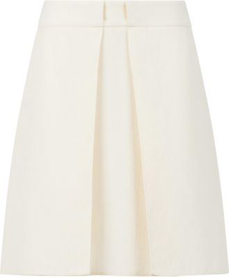 Marni Structured A-Line Mini Skirt in Creamy Ovine Leather
