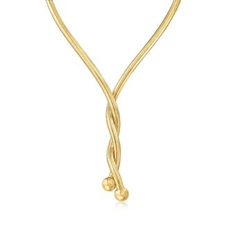 Ross-Simons Italian 18kt Gold Over Sterling Flexible 4-In-1 Necklace/Bracelet