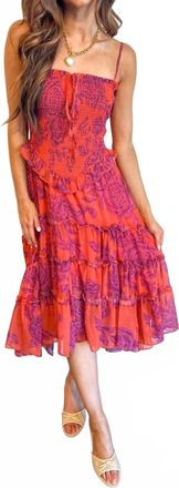 Olivaceous Mai Tai Dreams Maxi Dress In Orange/magenta
