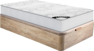 Vente-Unique Conjunto somier canap&eacute; natural claro + colch&oacute;n de muelles ensacados - 90 x 190 cm - SONGE de YSM&Eacute;E