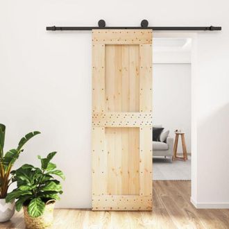 vidaXL Vidaxl - Puerta Corredera Con Herrajes Madera Maciza De Pino 70x210 Cm