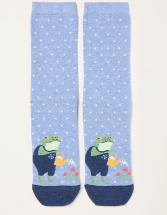 Fat Face FatFace Blue Frog Socks