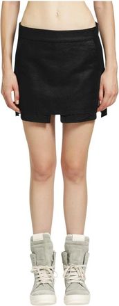 Rick Owens Fog Cutoff Mini - Dames - Korte rokken - Zwart - XS - Katoen - Rokken