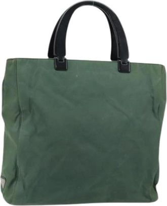 Prada Pre-owned Nylon Tote Bag - Dames - Vintage Shopper - Groen - ONE Size - Nylon - Vintage