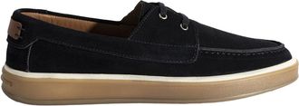 Desa Man Slip-Ons - Suede Upper, Leather Lining, Flat Heel, Elastic Laces, Breathable | Dark Blue - 42