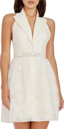 Dress The Population Saxon Floral Textured Mini Dress In Ivory